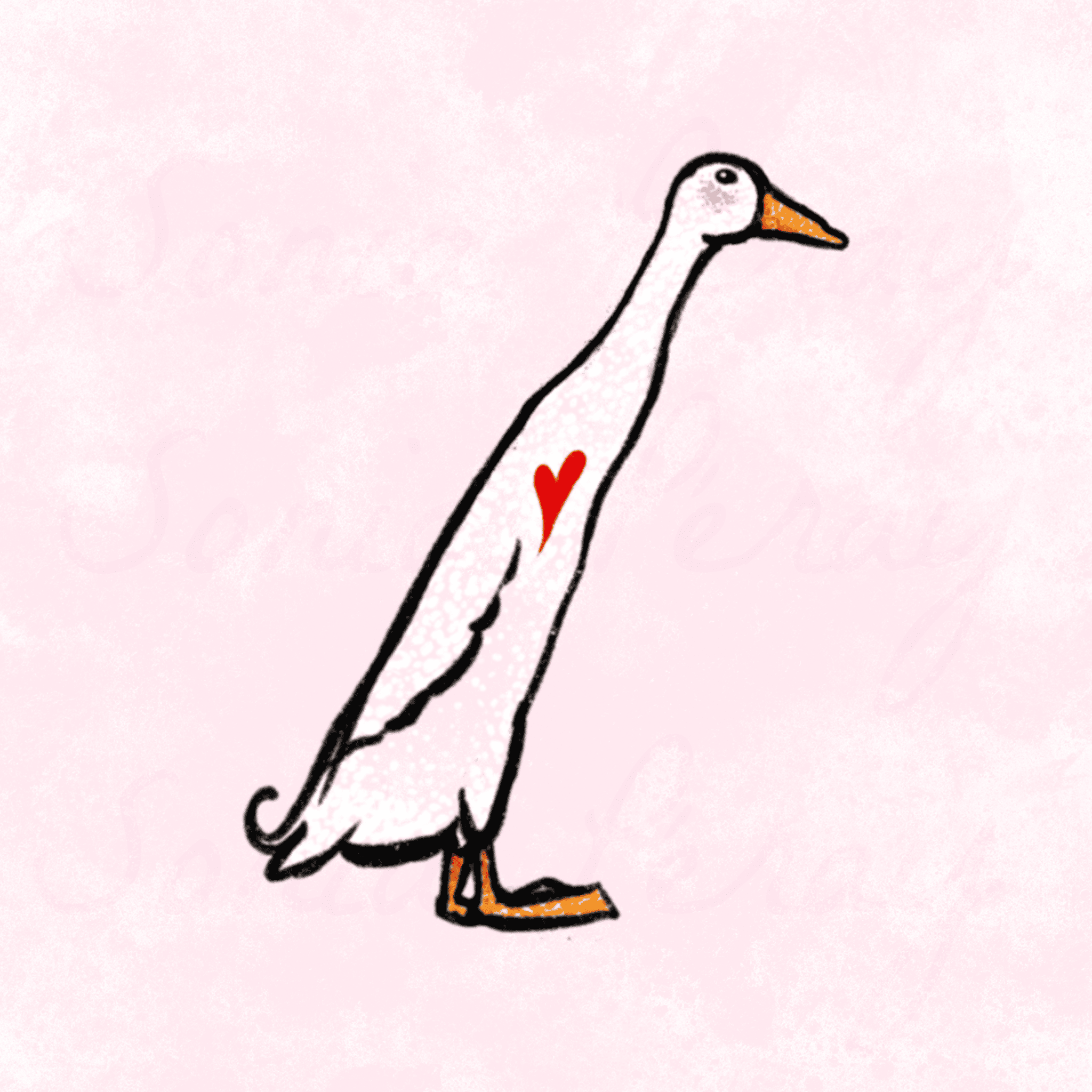 flash tattoo couleur canard coureur ou canard à long cou